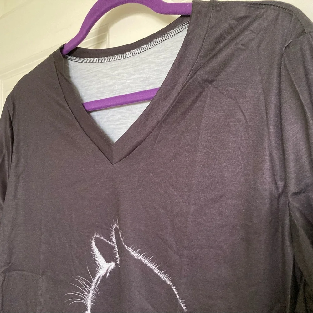 Silhouette of Cat T-Shirt Size XXL Kitty Cats Feline Tee Top NEW Kitten Meow! - Picture 4 of 6